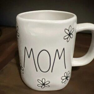 Rae Dunn Black And White Mom Mug With Flowers